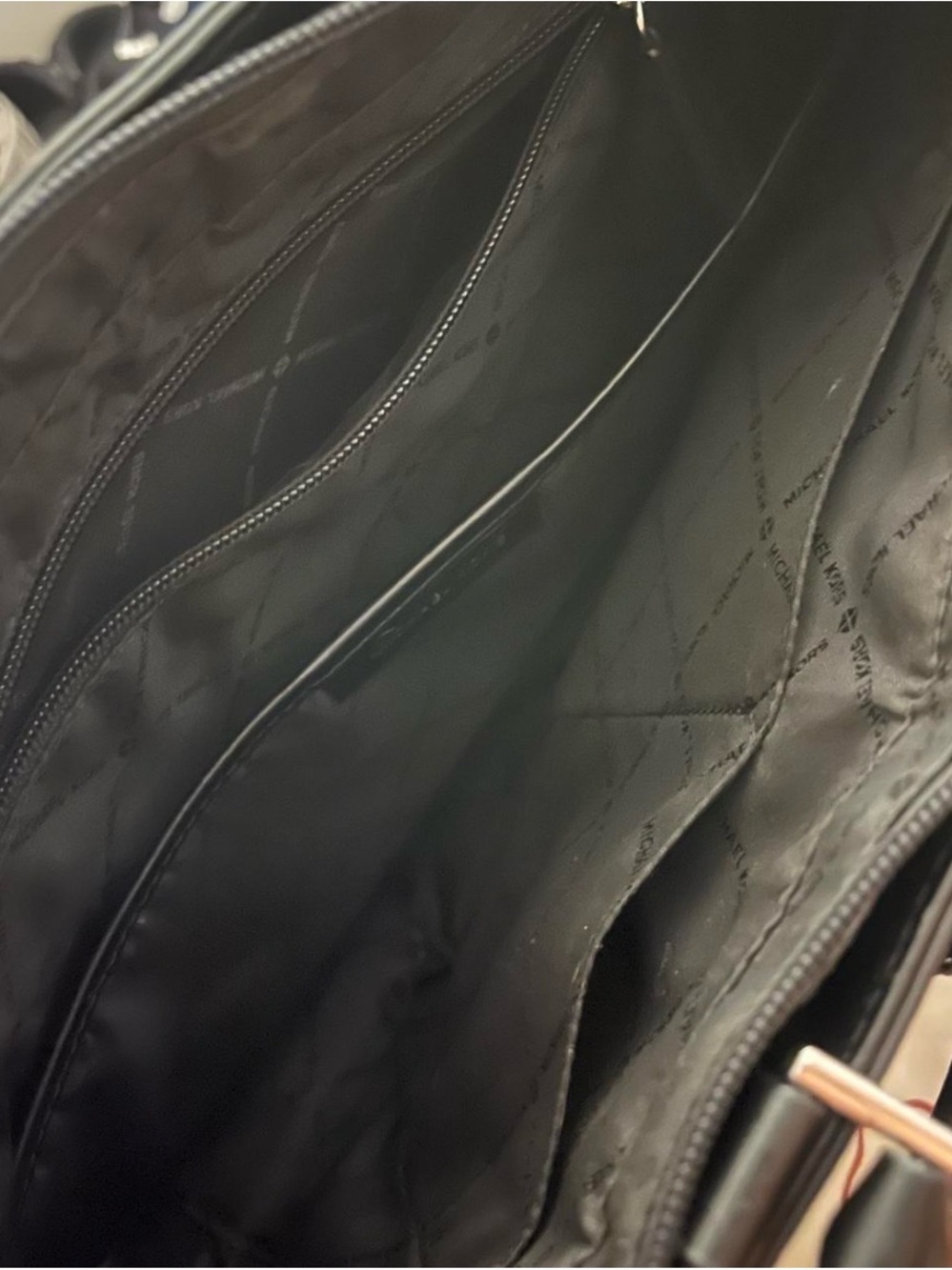 Michael Kors Black MK Logo Tote with Leather Trim - Picture 5 of 5